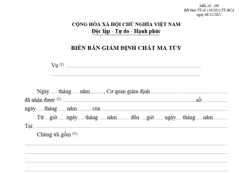 Mẫu biên bản giám định chất ma túy Mẫu biên bản giám định chất ma túy