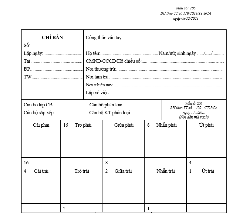 Mẫu chỉ bản Mẫu chỉ bản