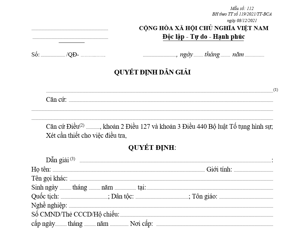 Mẫu quyết định dẫn giải Mẫu quyết định dẫn giải