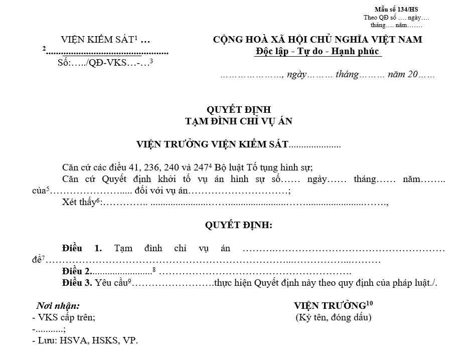 Mẫu quyết định tạm đình chỉ vụ án Mẫu quyết định tạm đình chỉ vụ án