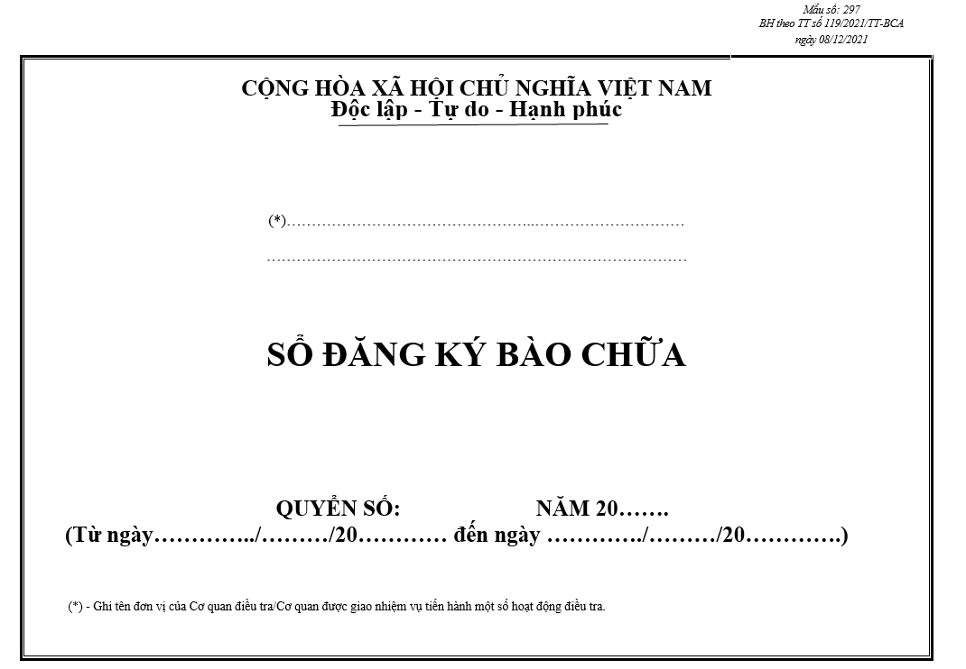Mẫu sổ đăng ký bào chữa Mẫu sổ đăng ký bào chữa