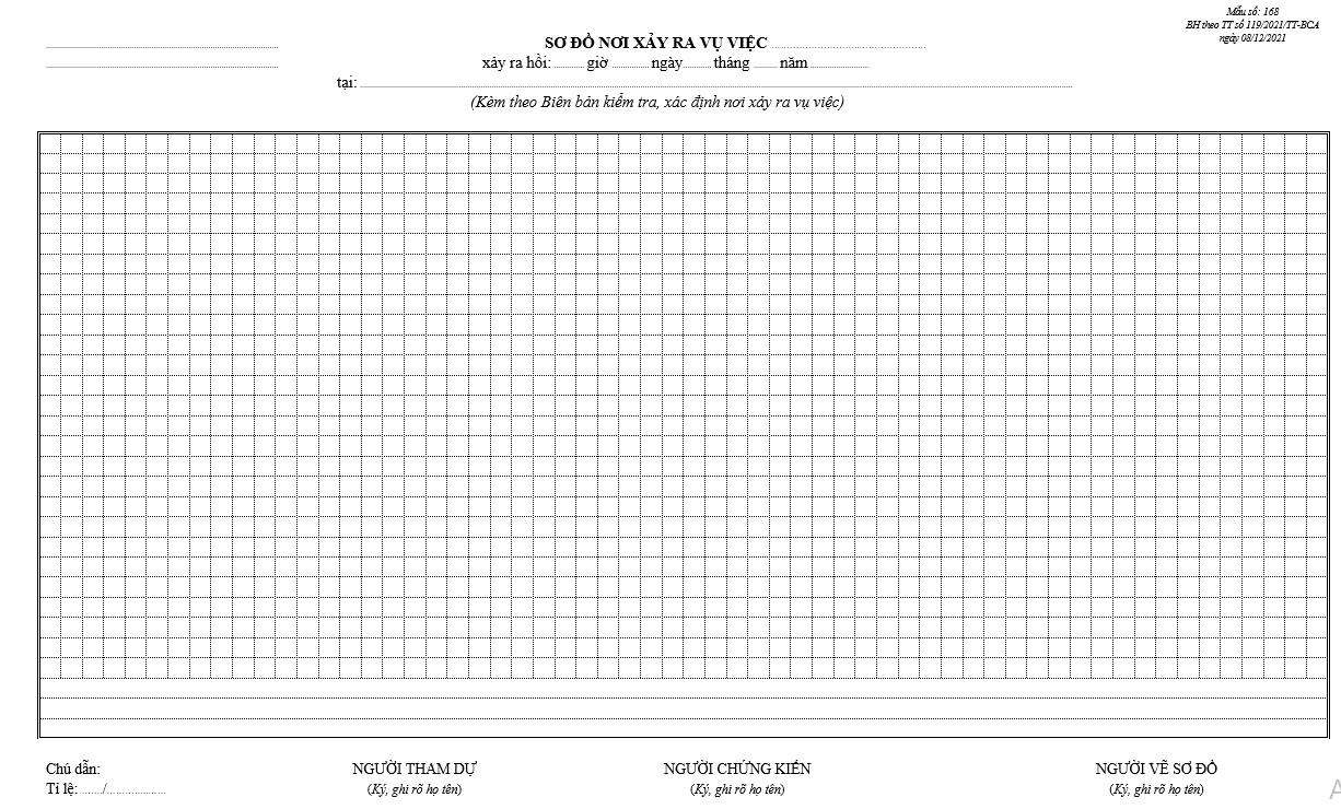 Mẫu sơ đồ nơi xảy ra vụ việc (dùng cho Công an cấp xã) Mẫu sơ đồ nơi xảy ra vụ việc (dùng cho Công an cấp xã)