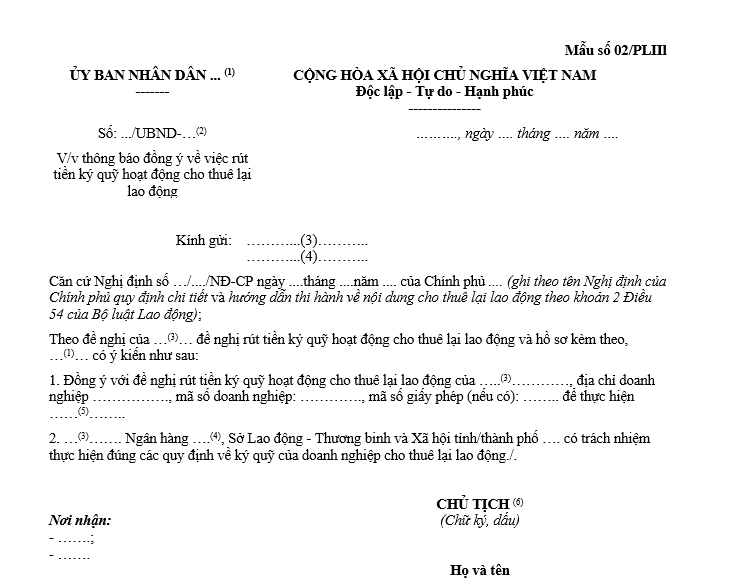 Mẫu văn bản rút tiền ký quỹ Mẫu văn bản rút tiền ký quỹ